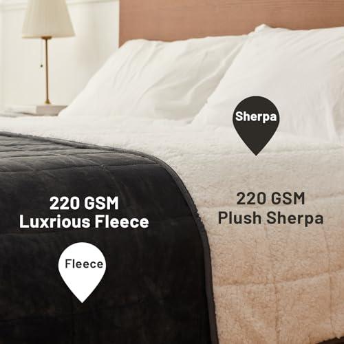 【並行輸入品】加重ブランケット 20ポンド 60x80インチ、シェルパフリーススローブランケット、冬用ふわふわふわふわソフトコージーヘビーブラン