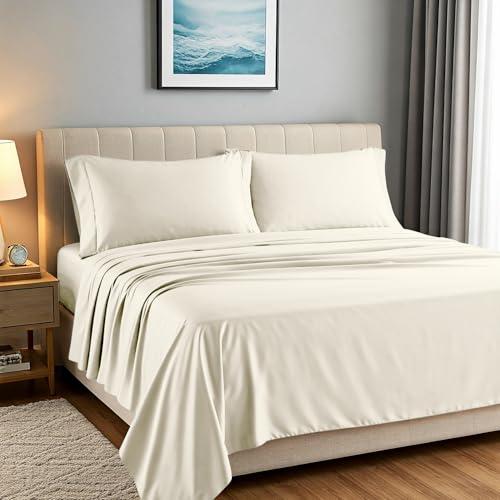 【並行輸入品】 Carressa Linen 100% Egyptian Cotton Sheets Queen Size Bed Set_1