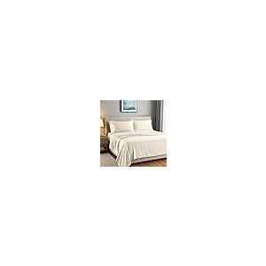 【並行輸入品】 Carressa Linen 100% Egyptian Cotton Sheets Queen Size Bed Set_2