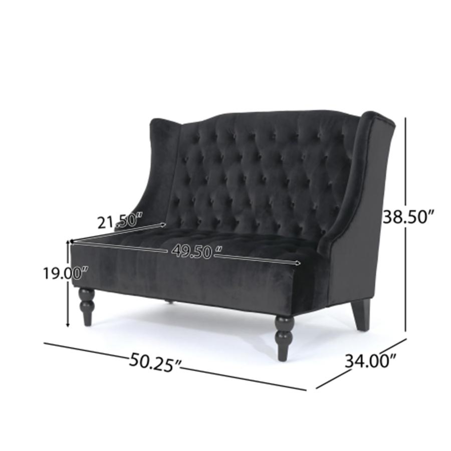 【並行輸入品】 CYzpf 50" Loveseat Sofa Couch，Velvet Fabric 2 Seater Sofa，Mid Ce_3