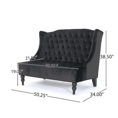 【並行輸入品】 CYzpf 50" Loveseat Sofa Couch，Velvet Fabric 2 Seater Sofa，Mid Ce_4