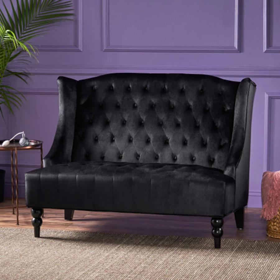 【並行輸入品】 CYzpf 50" Loveseat Sofa Couch，Velvet Fabric 2 Seater Sofa，Mid Ce_6