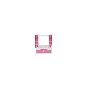 【並行輸入品】 Twin Size Castle Bed with Bookcase， Wooden Storage Bed Frame for_8