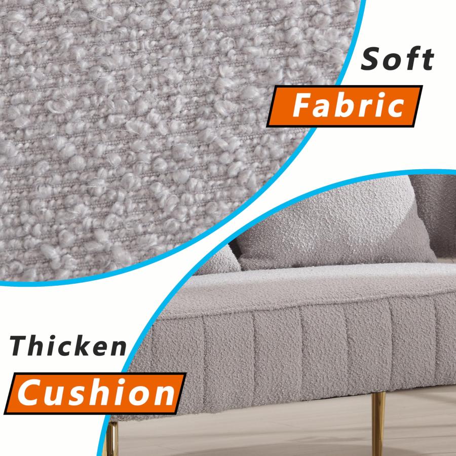 【並行輸入品】 HRVEOCEI Boucle Loveseat Sofa， 52" Small Couch for Small Space B_9
