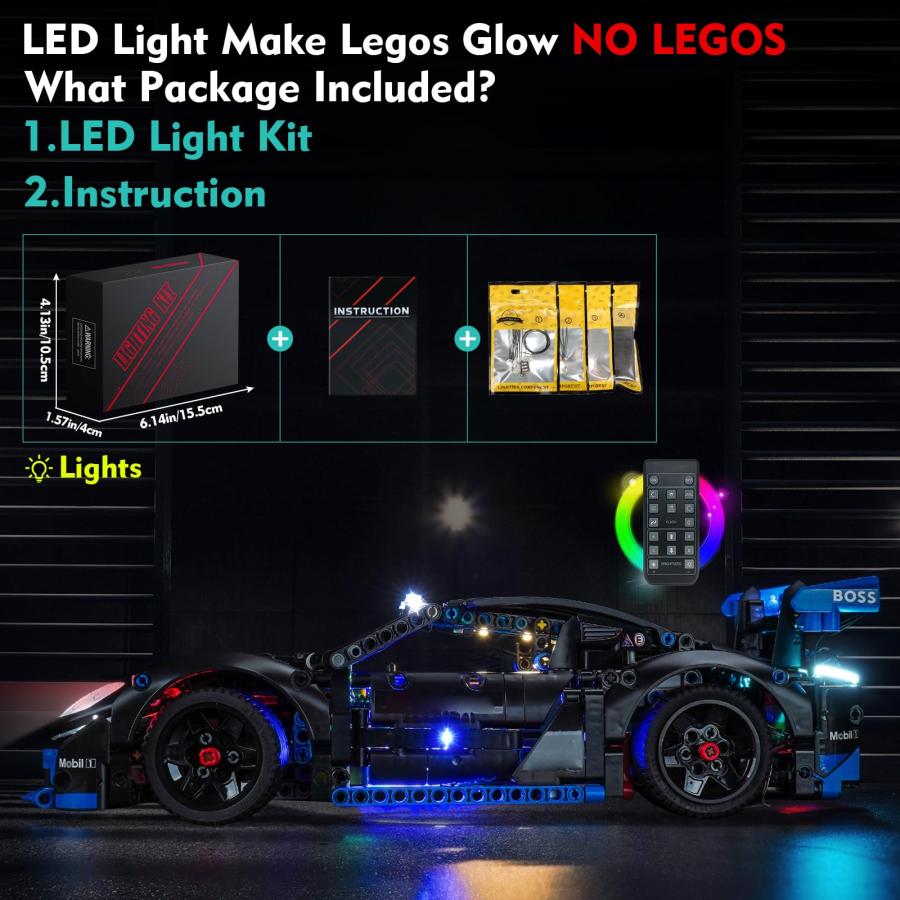 【並行輸入品】LocoLee LEDライトキット LegoポルシェGT4 e Performance レースカー 42176 (モデルのみライト