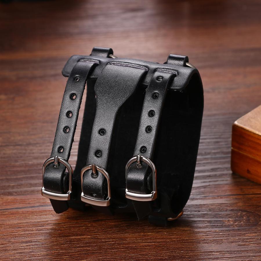 【並行輸入品】腕時計 髑髏 メンズ アンティーク ブレスレット: ロックパンク スカル ドクロ 革ベルト レザーベルト 防水 アナログ クオーツ_6