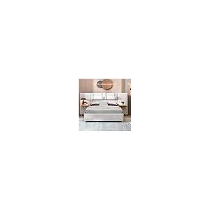 【並行輸入品】 AMNOOI Queen Size Upholstered Platform Bed Frame with Built in P