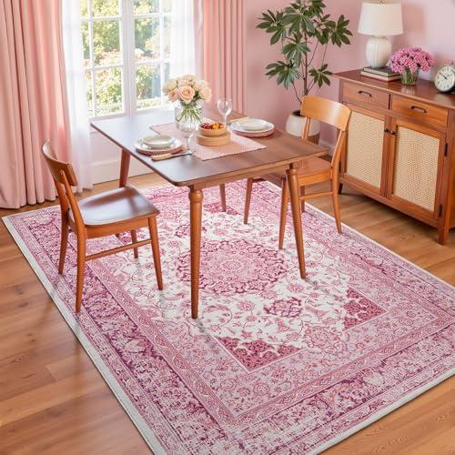 ローズ柄 ラグマット ピンク クラシック80㌢×120㌢ ラグマット ピンク ラグ 部屋 ラグマット ローズ ピンク 120 70cm