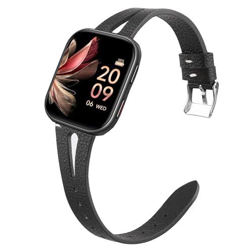 【並行輸入品】FITVIIスマートウォッチ用バンド、20mm、22mmのスリムヴィンテージレザーストラップ。FITVII HM57、HM78、H_1