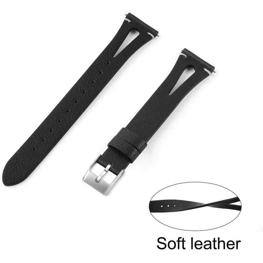 【並行輸入品】FITVIIスマートウォッチ用バンド、20mm、22mmのスリムヴィンテージレザーストラップ。FITVII HM57、HM78、H_9