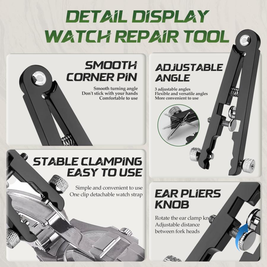 【並行輸入品】 ZZBUY Upgraded Watch Spring Bar Plier Tool Kit Spring Bar Tweezeの画像