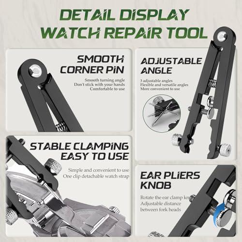 【並行輸入品】 ZZBUY Upgraded Watch Spring Bar Plier Tool Kit Spring Bar Tweezeの画像
