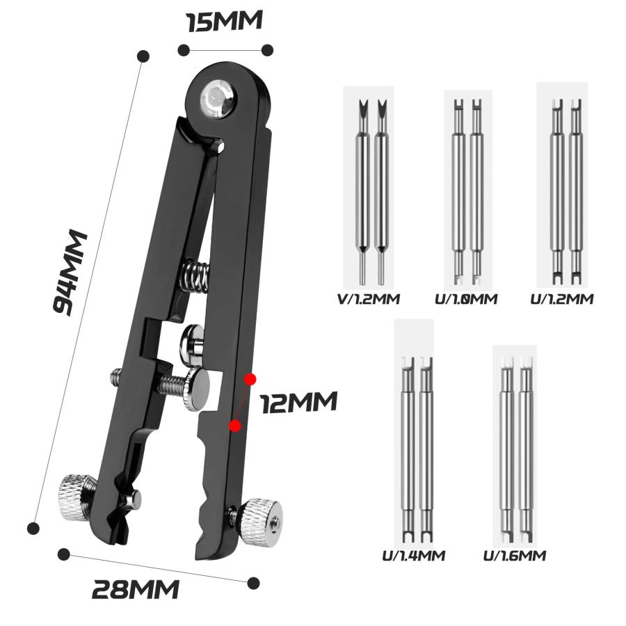 【並行輸入品】 ZZBUY Upgraded Watch Spring Bar Plier Tool Kit Spring Bar Tweezeの画像