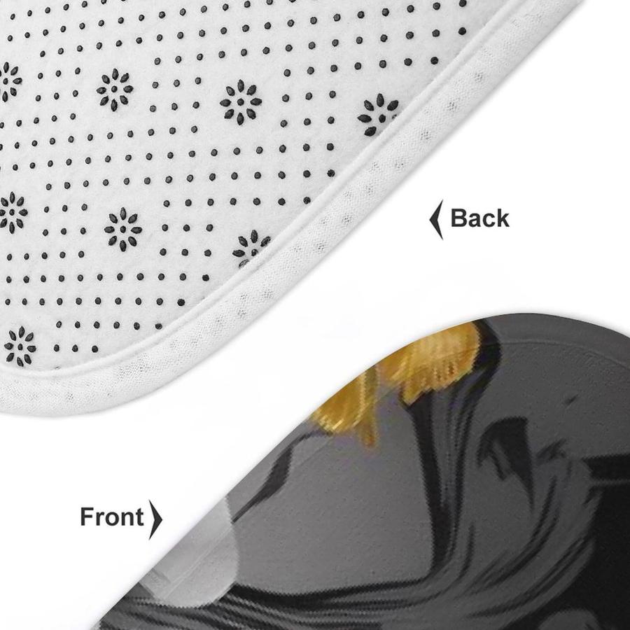 【並行輸入品】 Bathroom Rugs Sets 3 Piece Absorbent Bath Mat Gold White Butterf