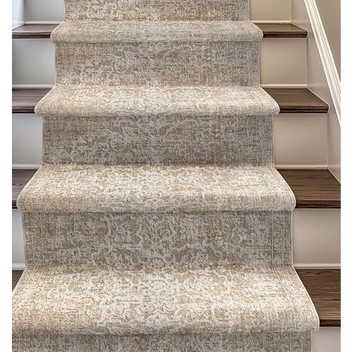 【並行輸入品】よく織られたカスタムサイズの廊下&階段ランナー Ethos Harmony Beige 幅27インチ x 長さ5フィート ランナ_4