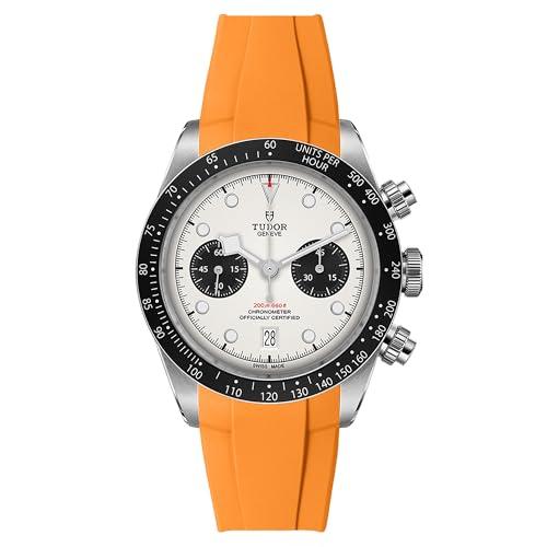 【並行輸入品】一体型カーブエンド FKM ラバーウォッチバンド チューダーブラックベイダイバーウォッチ 41mm/GMT/ヘリテージクロノ 41の画像