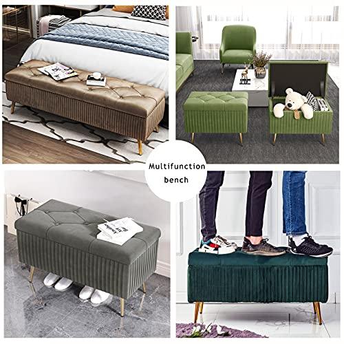 並行輸入品】 Luxurious Velvet Upholstered Storage，Premium 