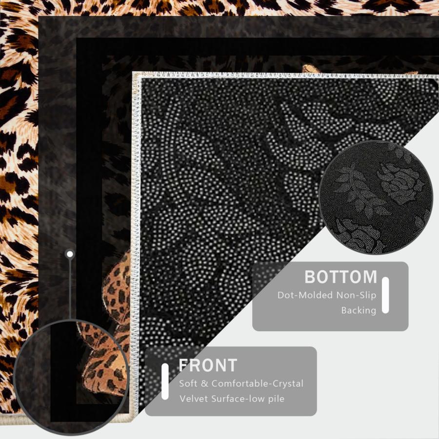 【並行輸入品】 ZLXMN Cheetah Hallway Rug Runners 2x10，Black， Brown and Yellow A_9