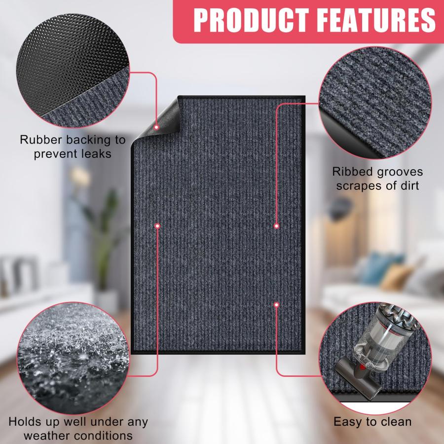 【並行輸入品】 Kuyal Front Door Mat， 3'x5' Indoor Outdoor Entrance Mat， Commerc_6