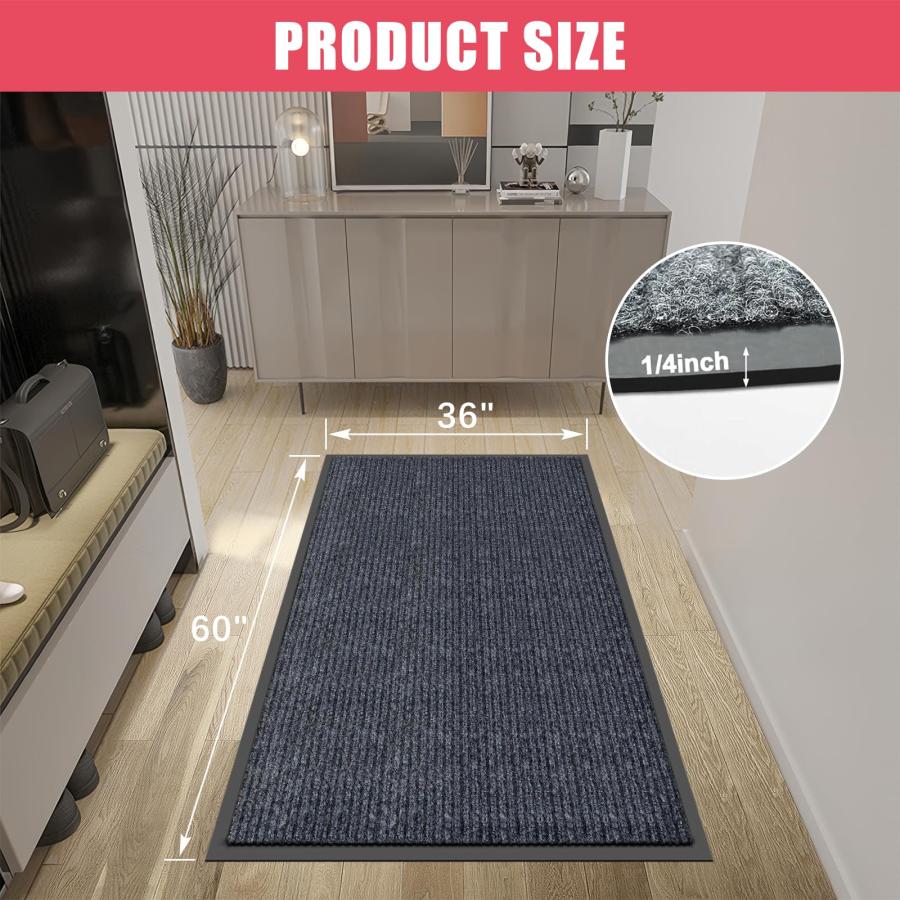 【並行輸入品】 Kuyal Front Door Mat， 3'x5' Indoor Outdoor Entrance Mat， Commerc_9