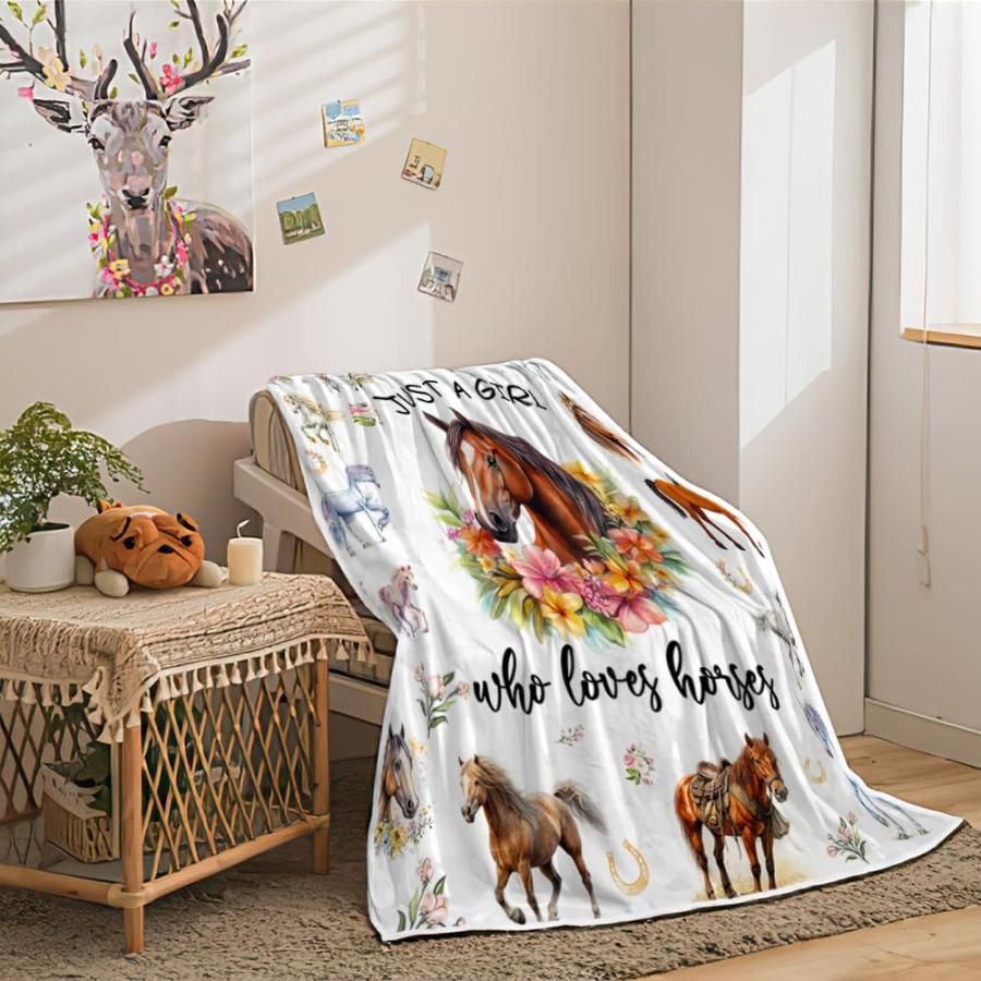 並行輸入品】子供用馬用ブランケット、かわいい動物の馬のスロー