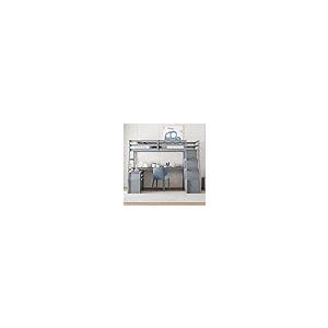 【並行輸入品】 Harper \u0026 Bright Designs Full Size Loft Bed with 5 Drawers Storag_5