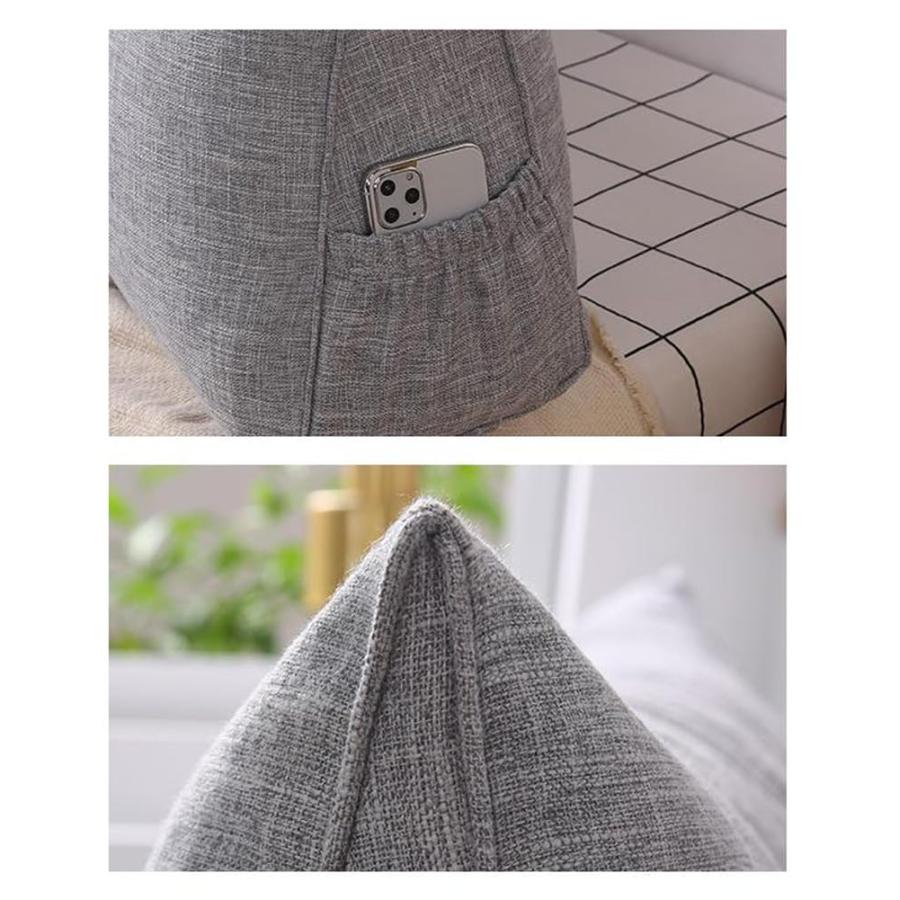 【並行輸入品】YUURO ヘッドボードウェッジクッション シングル/ツイン/クイーン/キングベッド用 Lサイズ コットンリネン 読書用クッション_9