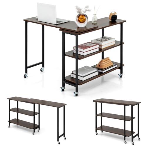 【並行輸入品】 LDAILY 360° Rotating Sofa Side Table， Movable Laptop Desk with 2_1