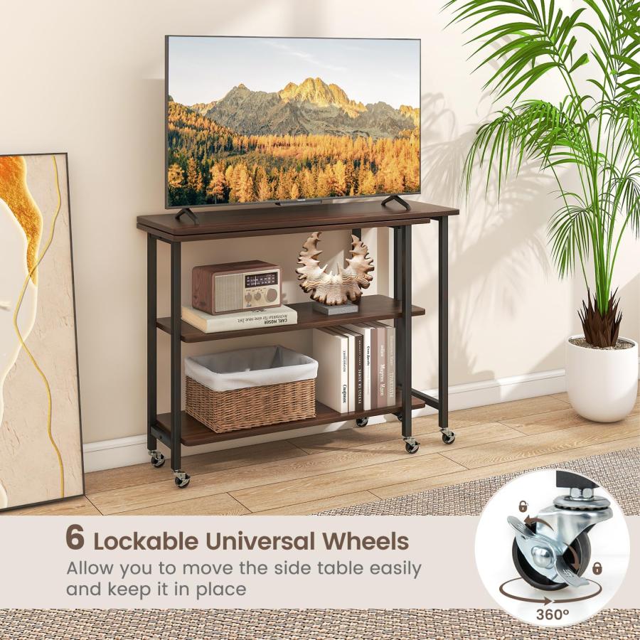 【並行輸入品】 LDAILY 360° Rotating Sofa Side Table， Movable Laptop Desk with 2_9