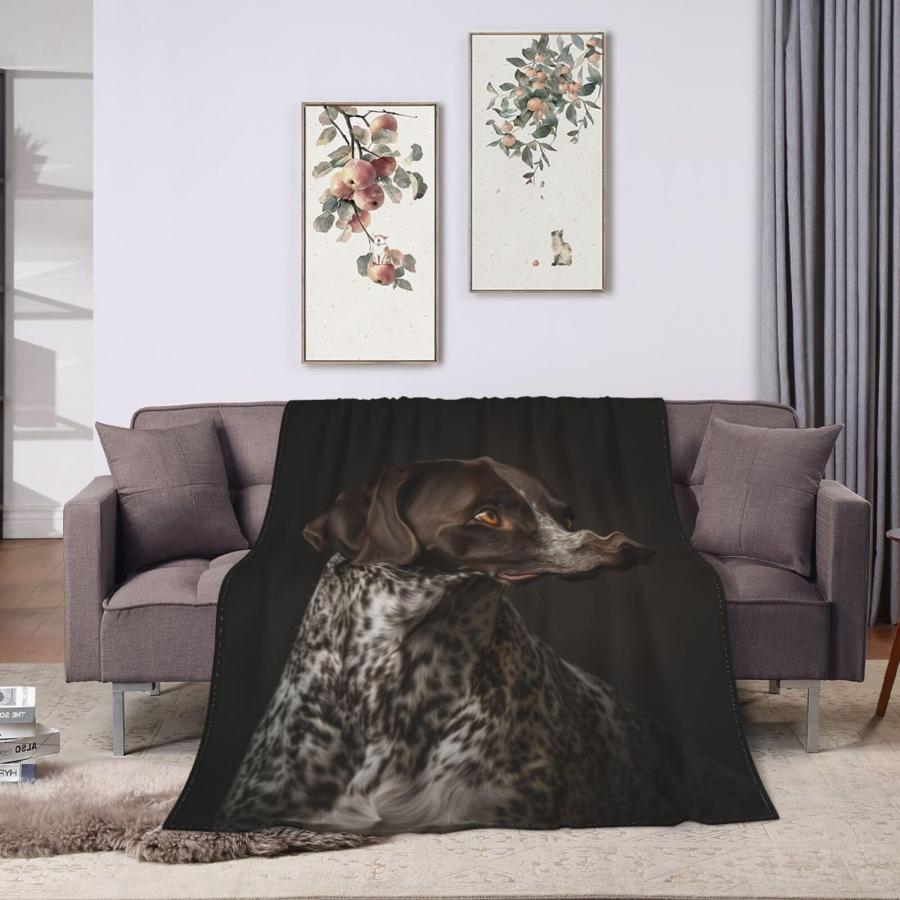 【並行輸入品】 IYOVI German Shorthaired Pointer Print Flannel Blanket Lightweig_3