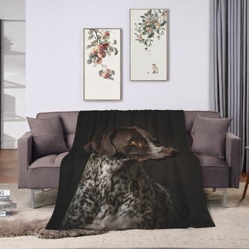 【並行輸入品】 IYOVI German Shorthaired Pointer Print Flannel Blanket Lightweig_4