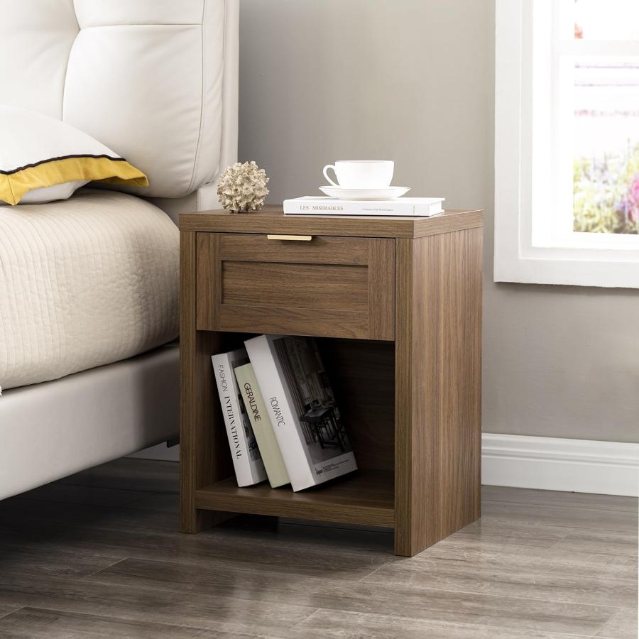【並行輸入品】OAKHAM HOME ナイトスタンドセット 2、ボーホーエンドテーブル 引き出しと収納棚付き アクセントテーブル ミニマリストソ_3