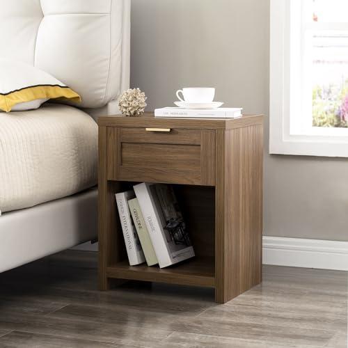 【並行輸入品】OAKHAM HOME ナイトスタンドセット 2、ボーホーエンドテーブル 引き出しと収納棚付き アクセントテーブル ミニマリストソ_4