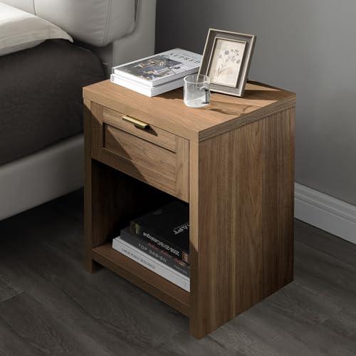 【並行輸入品】OAKHAM HOME ナイトスタンドセット 2、ボーホーエンドテーブル 引き出しと収納棚付き アクセントテーブル ミニマリストソ_7