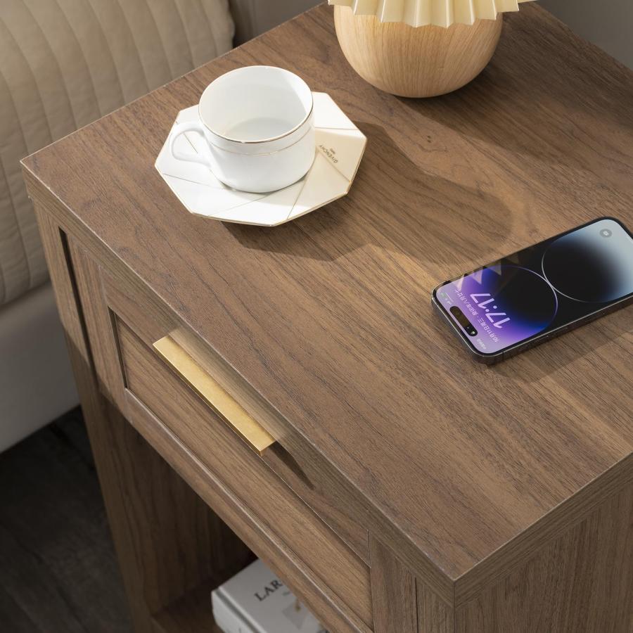 【並行輸入品】OAKHAM HOME ナイトスタンドセット 2、ボーホーエンドテーブル 引き出しと収納棚付き アクセントテーブル ミニマリストソ_9