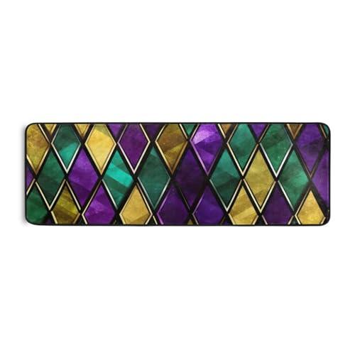 【並行輸入品】 Mardi Gras Carnival Runner Area Rug Non Slip Floor Mat for Hallw_1