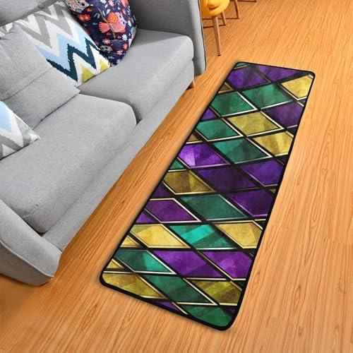 【並行輸入品】 Mardi Gras Carnival Runner Area Rug Non Slip Floor Mat for Hallw_4