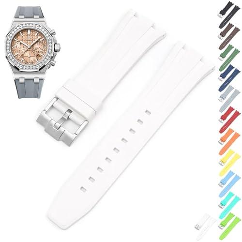 【並行輸入品】Barak Watch 26mm FKM ラバーウォッチバンド APウォッチ用   ホワイト 26mm 標準デザイン 防水 快適フの画像
