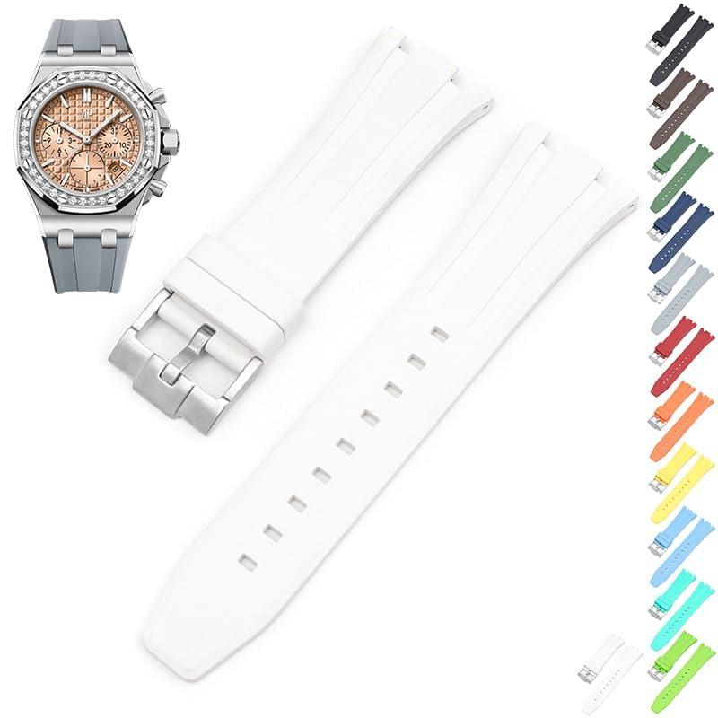 【並行輸入品】Barak Watch 26mm FKM ラバーウォッチバンド APウォッチ用   ホワイト 26mm 標準デザイン 防水 快適フの画像