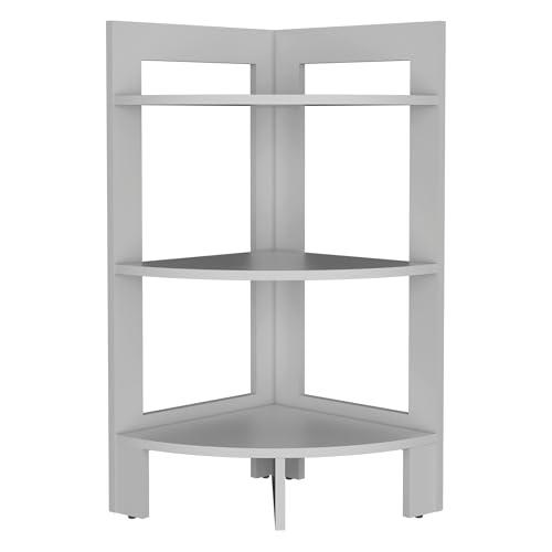 【並行輸入品】 Tuhome Riga Corner 3 Tier Side Table with Tray Style Top and Ope