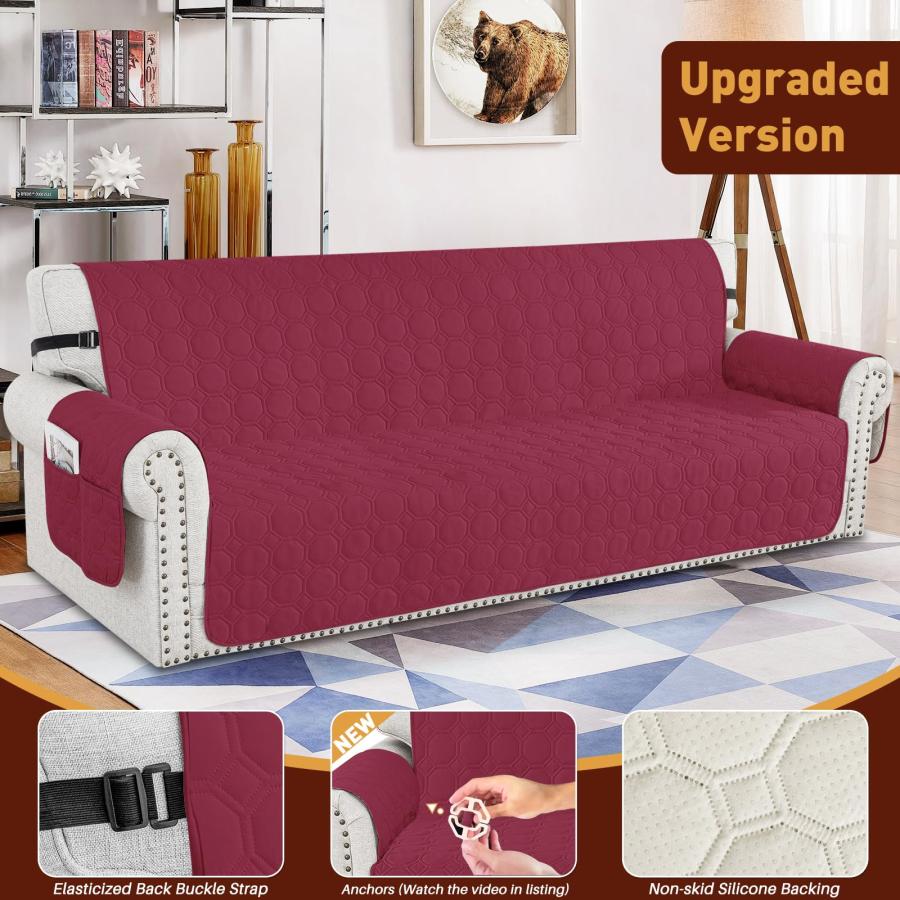 【並行輸入品】XINEAGE 特大ソファカバー 3クッションソファカバー 犬用100%防水 家具プロテクター スリップカバー ゴムストラップ付き_6