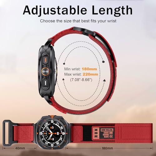 【並行輸入品】ナイロンバンド Samsung Galaxy Watch Ultra対応 47mm 男女兼用， レッド ANCOOL Compat_9