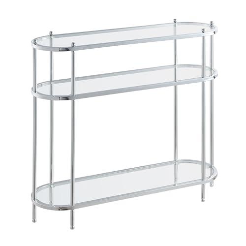 【並行輸入品】Convenience Concepts Royal Crest ガラス製オーバル玄関テーブル 31.5インチ モダンな3段ホ_4