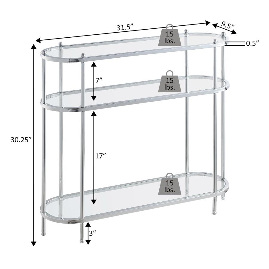 【並行輸入品】Convenience Concepts Royal Crest ガラス製オーバル玄関テーブル 31.5インチ モダンな3段ホ_9