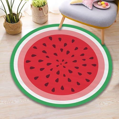 【並行輸入品】 Rugendary Watermelon Rug Fresh Round Area Rug for Kids Room Trop_1