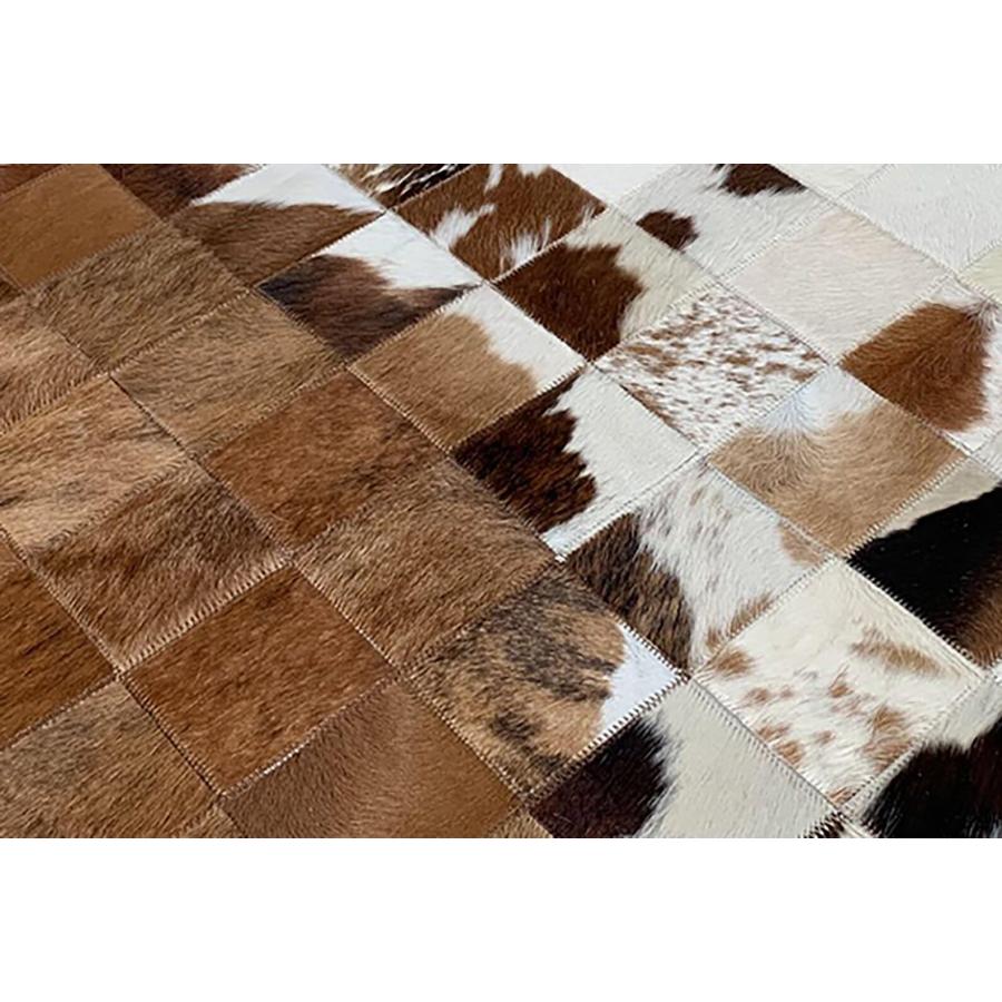 空間を劇的に変える！大判カウラグ 並行輸入品】 Round Cowhide Leather Rug 3x3 ft Natural Brown