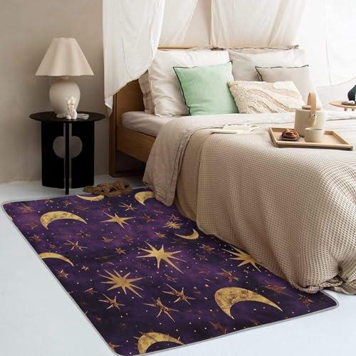 【並行輸入品】 SZLYZM Moon and Star Rugs for Bedroom， Moon and Star Rug 2x3 Are_4
