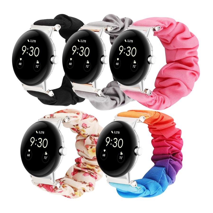 【並行輸入品】LYSANDRA(ライサンドラ) Pixel Watch 3 スマートウォッチ用バンド、伸縮性のあるシュシュバンド、Pixel W_9