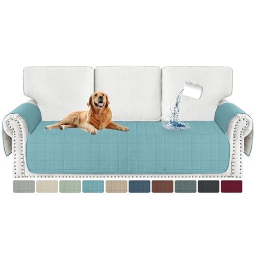 【並行輸入品】MAXIJIN 防水特大ソファカバー 犬用洗える キルトソファシートカバー クッションソファ3枚用 サイドポケット付き 滑り止め家