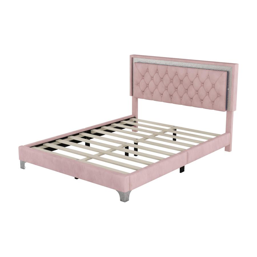 【並行輸入品】 SOFTSEA 3 Piece Upholstered Bedroom Set， Queen Size Velvet Platf_6